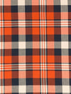 Flame/Muted Navy/Ivory/Multi 100% Cotton Plaid Weave Yarn-Dyed Shirting - NY Designer - 58W