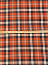 Flame/Muted Navy/Ivory/Multi 100% Cotton Plaid Weave Yarn-Dyed Shirting - NY Designer - 58W