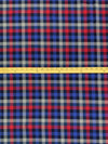 Royal Blue/Amaranth Red/Ash Gray/Multi 100% Cotton Plaid Weave Yarn-Dyed Shirting - NY Designer - 60W