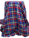 Royal Blue/Amaranth Red/Ash Gray/Multi 100% Cotton Plaid Weave Yarn-Dyed Shirting - NY Designer - 60W