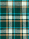 Deep Pine Green/Pacific Blue/Dark Tan/Multi 100% Cotton Plaid Weave Yarn-Dyed Flannel Shirting - NY Designer - 58W