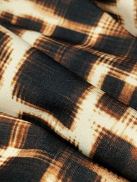 Black/Cream/Brown Polyester/Lycra Abstract Grid Print ITY Knit 58W