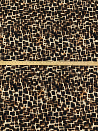 Black/Cream/Brown Polyester/Lycra Abstract Grid Print ITY Knit 58W