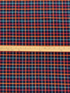 Prussian Blue/Vivid Orange/Teal Blue 100% Cotton Plaid Weave Yarn-Dyed Shirting - NY Designer - 60W