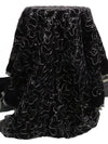 Black Polyester/Acetate Meandering Cord And Sequins Design Embellished Velvet 40W