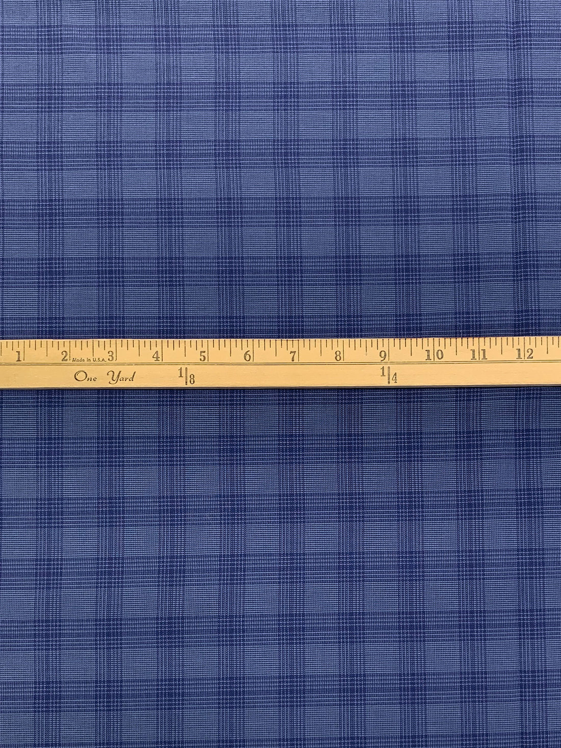 Dark Lapis Blue/Vista Blue 100% Cotton Plaid Weave Yarn-Dyed Shirting - NY Designer - 60W