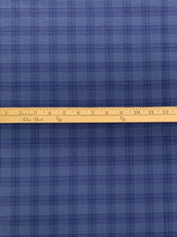 Dark Lapis Blue/Vista Blue 100% Cotton Plaid Weave Yarn-Dyed Shirting - NY Designer - 60W