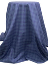 Dark Lapis Blue/Vista Blue 100% Cotton Plaid Weave Yarn-Dyed Shirting - NY Designer - 60W