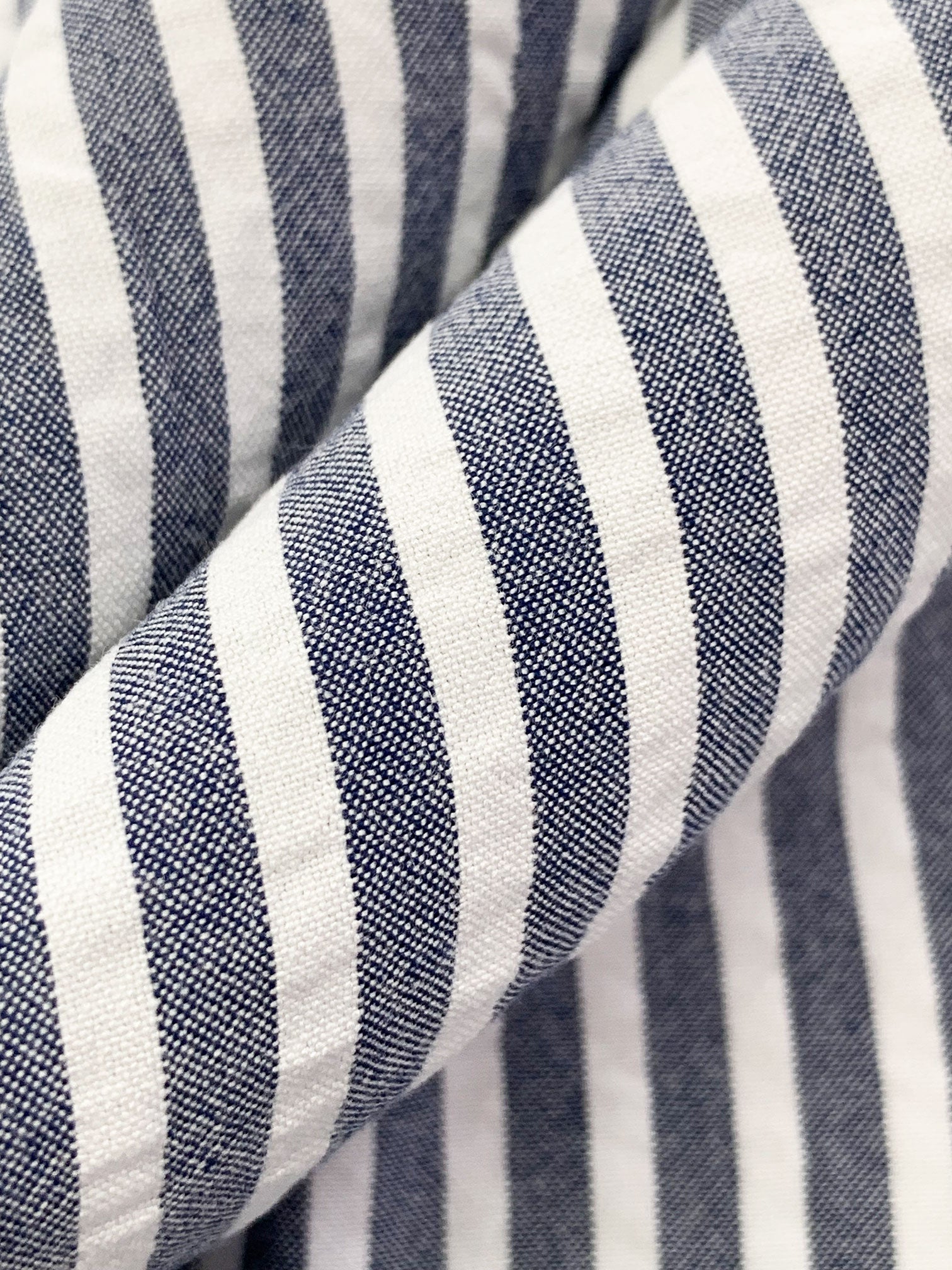Navy/White 100% Rayon Vertical Stripe Seersucker Shirting
