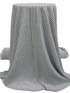 Navy/White 100% Rayon Vertical Stripe Seersucker Shirting - NY Designer - 56W