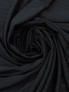 Black Polyester/Lycra Horizontal Stipe And Waves Design Jacquard Knit 42W