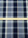 Midnight Navy/Sage/Slate Gray/Multi Cotton/Rayon Yarn-Dyed Plaid Weave Shirting - NY Designer - 56W