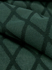 Deep Forest Green/Muted Cool Black Polyester/Lycra Diamond Lattice Design Jacquard Knit 52W