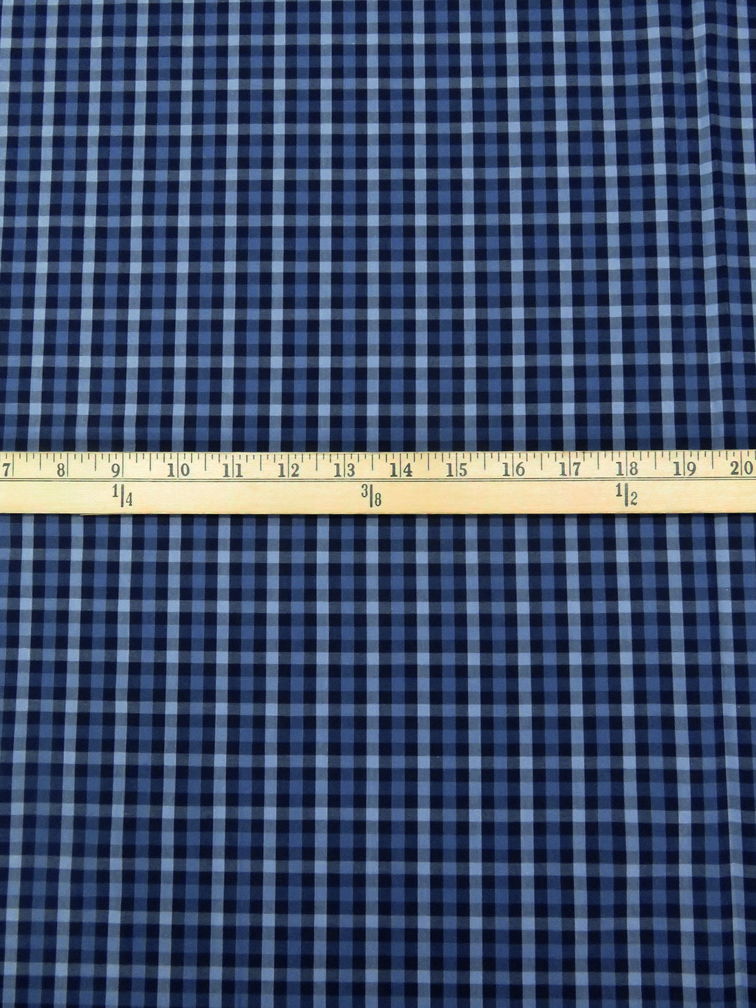 Midnight Navy/Light Vista Blue/Cyan Cobalt 100% Cotton Yarn-Dyed Plaid Weave Shirting - NY Designer - 56W
