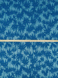 Prussian Blue Polyester/Lycra Palm Tree Design Lace Knit 50W