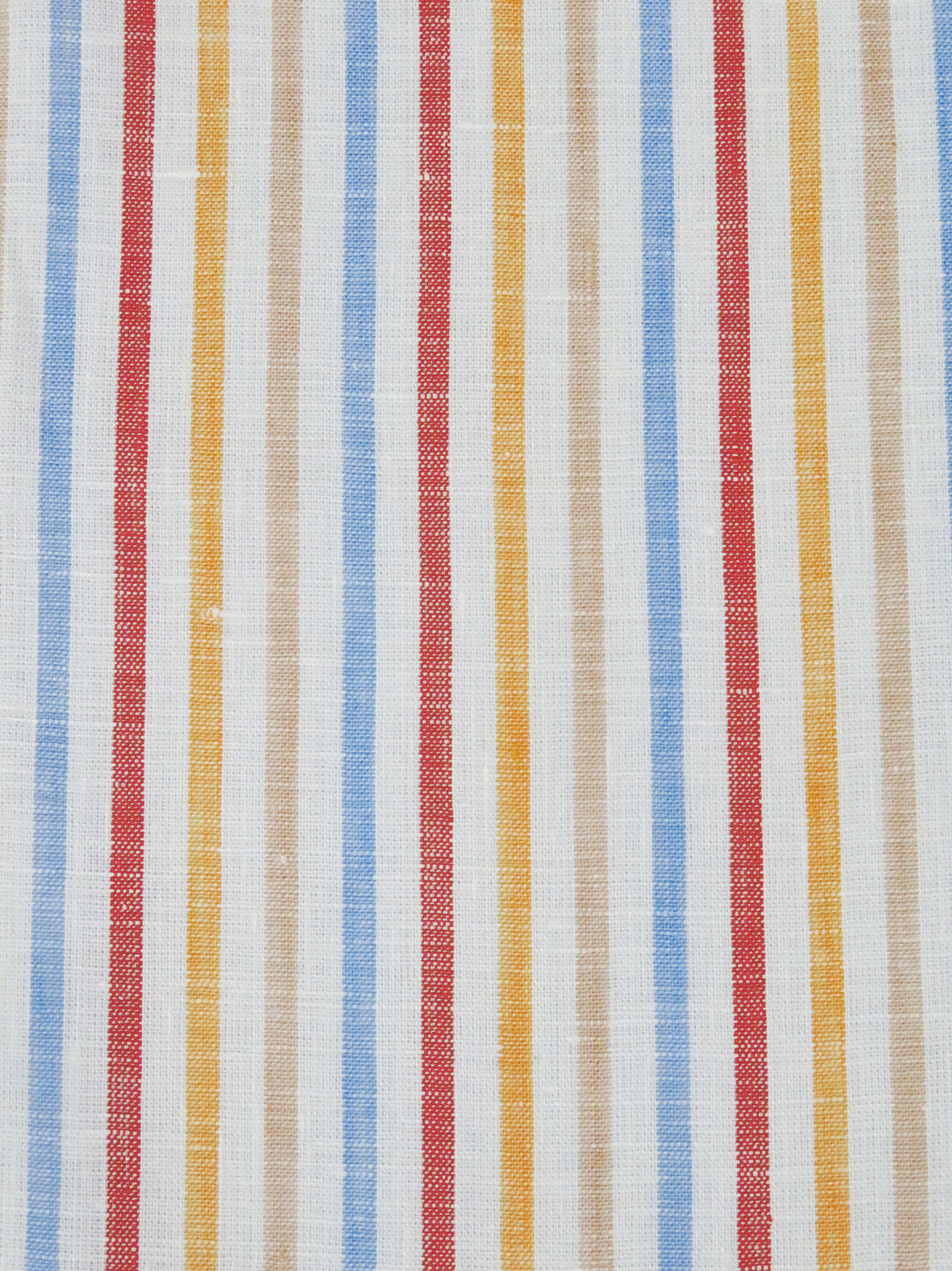 White/Marigold/Iceberg Blue/Multi 100% Linen Vertical Stripe Weave Shirt Weight Woven - NY Designer - 60W
