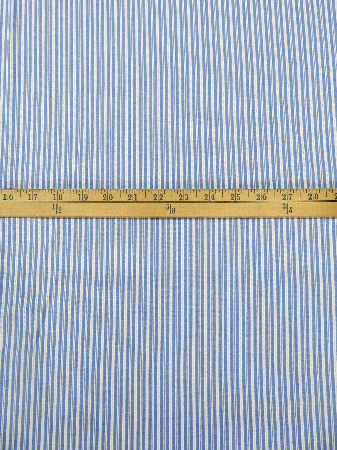 Dark Cornflower/White 100% Cotton Vertical Stripe Open Weave Shirting - NY Designer - 58W