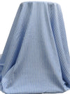Dark Cornflower/White 100% Cotton Vertical Stripe Open Weave Shirting - NY Designer - 58W