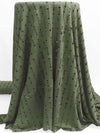 Axolotl Green Polyester/Cotton Distressed Eyelet Horizontal Stripe Knit 58W