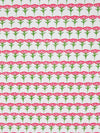 White/Fern Green/Light Coral/Multi 100% Cotton Floral Rows Print Lawn - NY Designer - 60W
