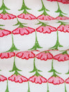 White/Fern Green/Light Coral/Multi 100% Cotton Floral Rows Print Lawn - NY Designer - 60W