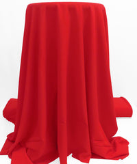 Stop Sign Red Polyester/Lycra Crepe Suiting - Famous Dress Designer - 56W