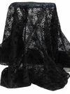 Black 100% Polyester Scalloped Double Border Embroidered Floral Eyelet Organza 48W