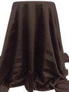 Dark Chocolate Brown Polyester/Lycra Stretch Satin Twill Suiting - Famous Dress Designer - 58W