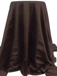 Dark Chocolate Brown Polyester/Lycra Stretch Satin Twill Suiting - Famous Dress Designer - 58W