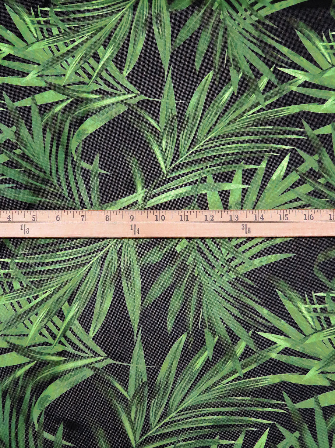 Dark Green/Light Green/Black/Multi Nylon/Lycra Tropical Leaf Print Mesh Knit 60W
