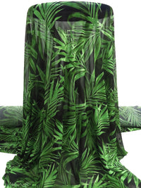 Dark Green/Light Green/Black/Multi Nylon/Lycra Tropical Leaf Print Mesh Knit 60W