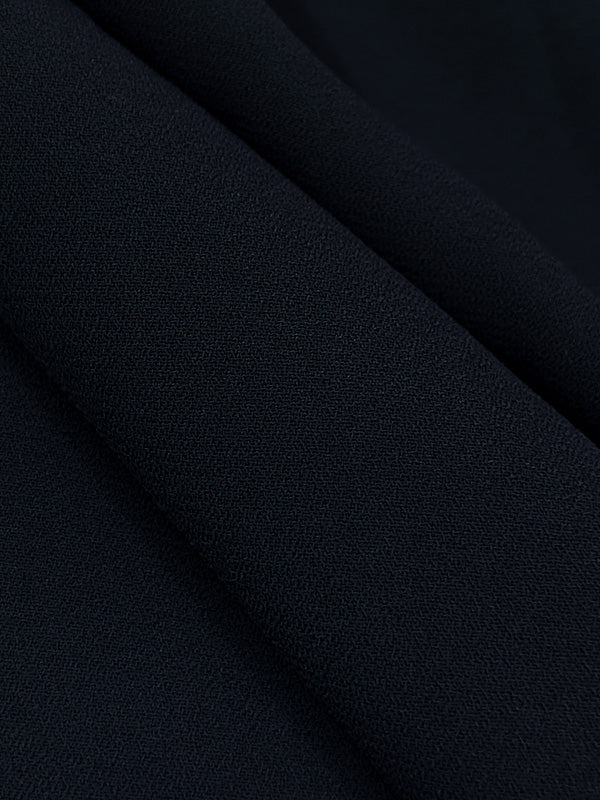 Dark Navy 100% Polyester Georgette - NY Designer - 58W