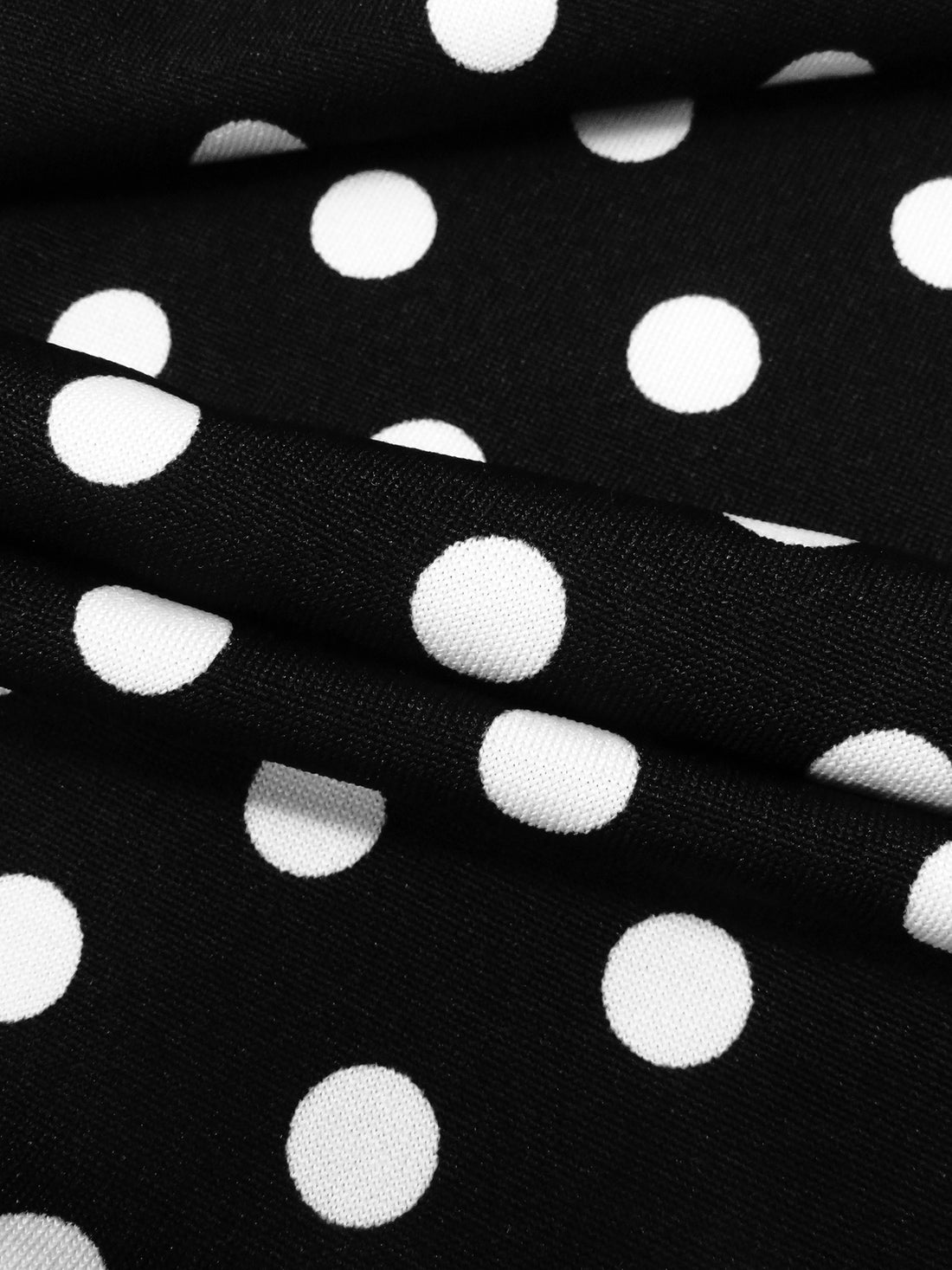 Black/White Polyester/Lycra Polka Dot Print DTY Knit 62W