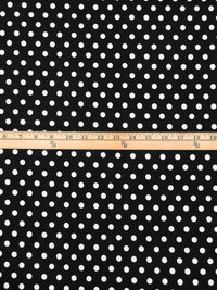 Black/White Polyester/Lycra Polka Dot Print DTY Knit 62W