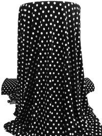 Black/White Polyester/Lycra Polka Dot Print DTY Knit 62W