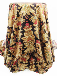 Parchment/Cauldron Black/Dark Sage/Multi Recycled Polyester/Polyester Ornate Damask Print Charmeuse - NY Designer - 56W