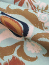SOLD BY THE PANEL ONLY - Sea Glass Green/Pale Petal Pink/Willow Brown/Multi 100% Rayon Damask Paisley Print Twill Challis - NY Designer - 58W