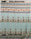 SOLD BY THE PANEL ONLY - Sea Glass Green/Pale Petal Pink/Willow Brown/Multi 100% Rayon Ornate Horizontal Multi Stripe Print Twill Challis - NY Designer - 56W