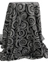 Black/White Polyester/Lycra Double Border Dotted Swirls Print Satin Twill Suiting - Famous Dress Designer - 54W