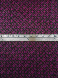 Warm Black/Dark French Plum 100% Rayon Abstract Medallion Print Twill - NY Designer - 60W