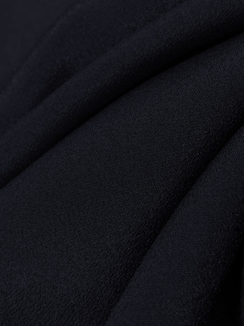 Dark Navy 100% Polyester Crepe de Chine 60W