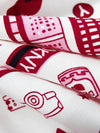 White/Ruby Red/Cotton Candy/Black 100% Cotton Big City Fun Print Lawn - NY Designer - 52W