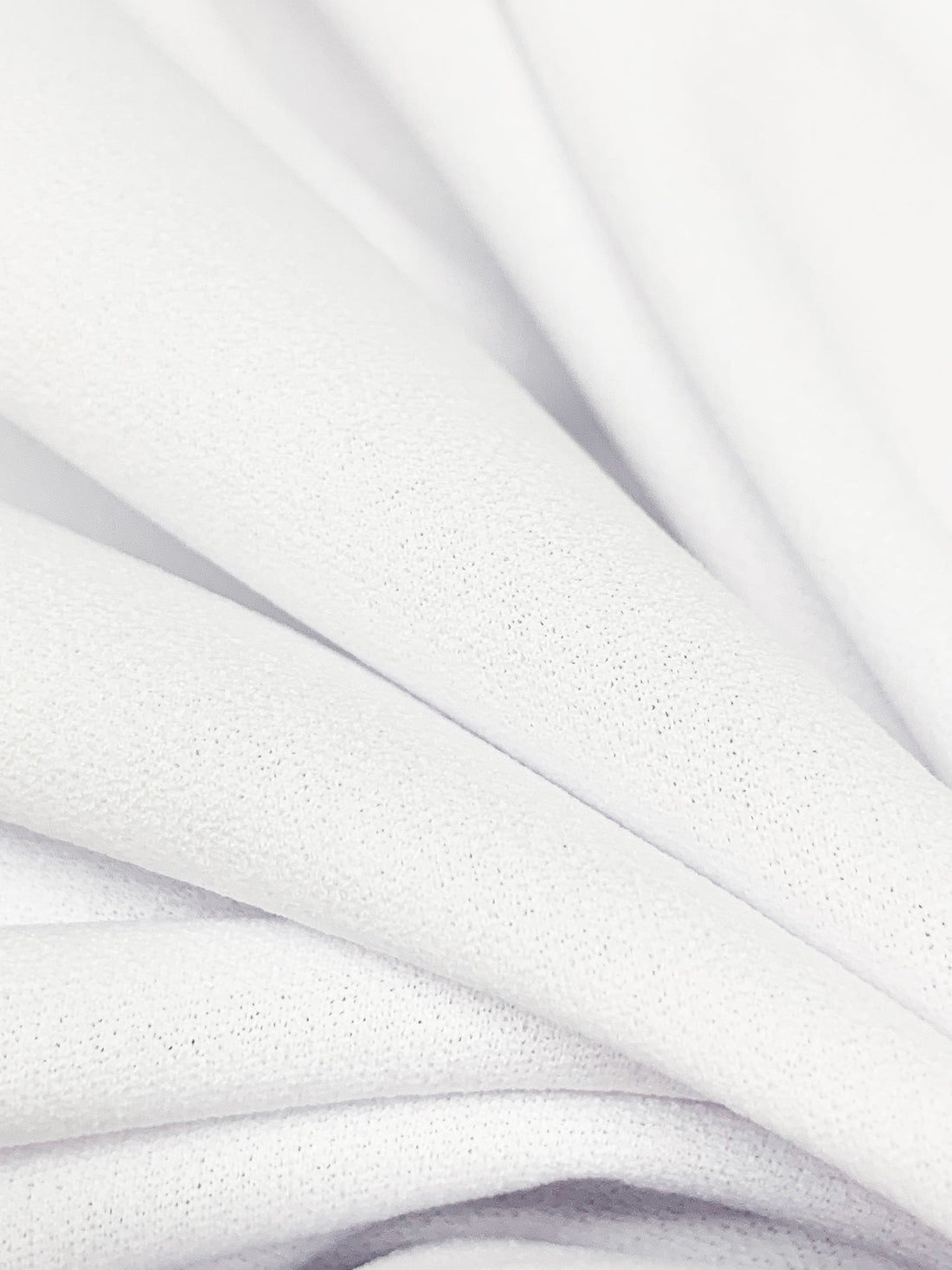 White Polyester/Lycra Crepe Techno Knit 58W