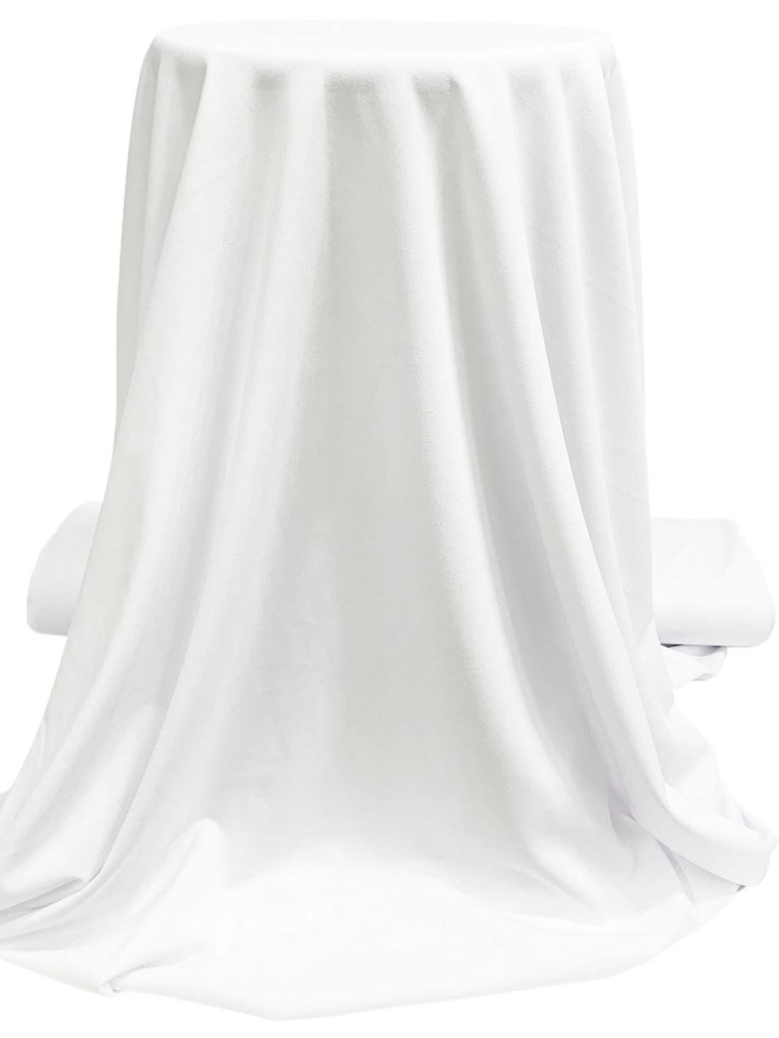 White Polyester/Lycra Crepe Techno Knit 58W