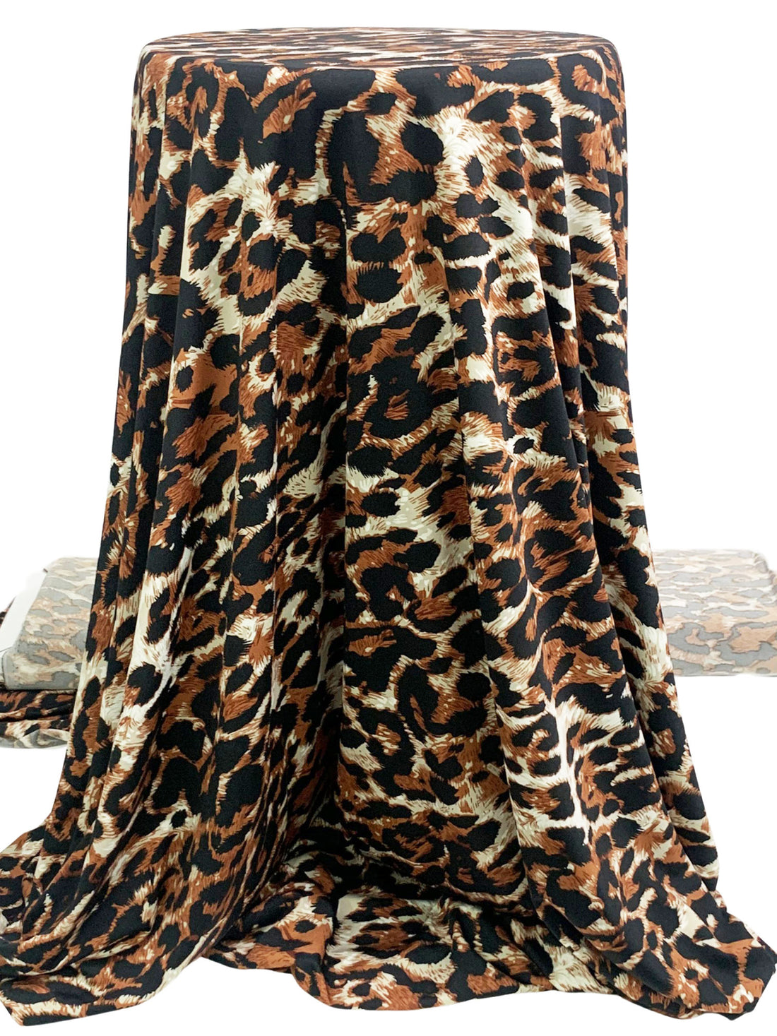 Brown Sugar/Black/White Polyester/Lycra Animal Print DTY Knit 60W