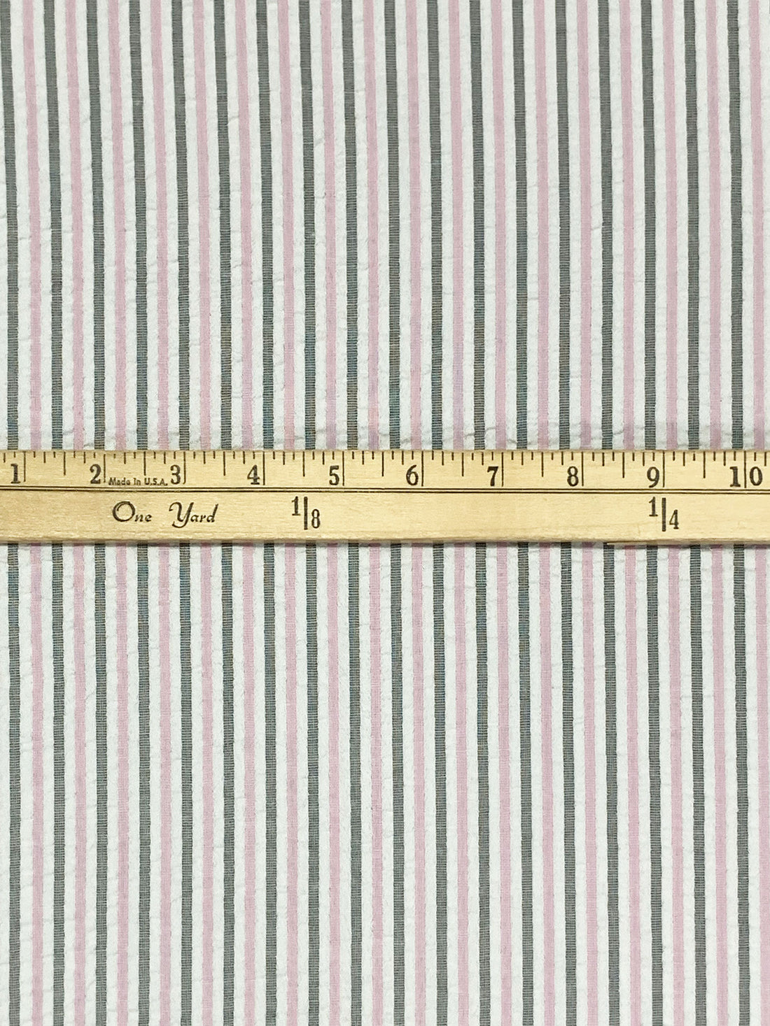 Orchid Pink/Black/White 100% Polyester Vertical Stripe Weave Seersucker Shirt Weight Woven 56W