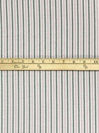 Orchid Pink/Black/White 100% Polyester Vertical Stripe Weave Seersucker Shirt Weight Woven 56W