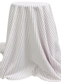 Orchid Pink/Black/White 100% Polyester Vertical Stripe Weave Seersucker Shirt Weight Woven 56W