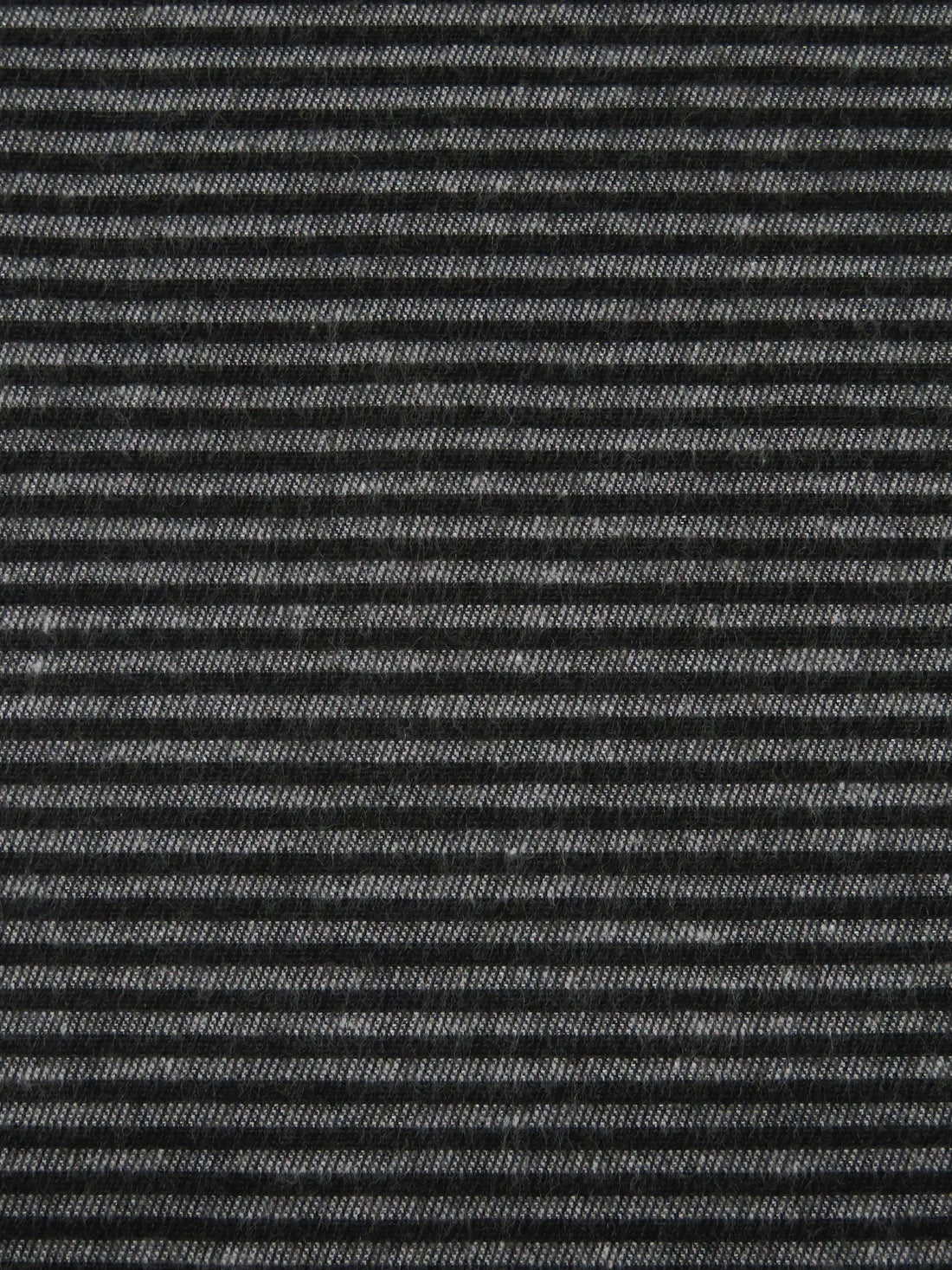 Black/White Cotton/Polyester Blend Horizontal Stripe Brushed Shirting - NY Designer - 60W