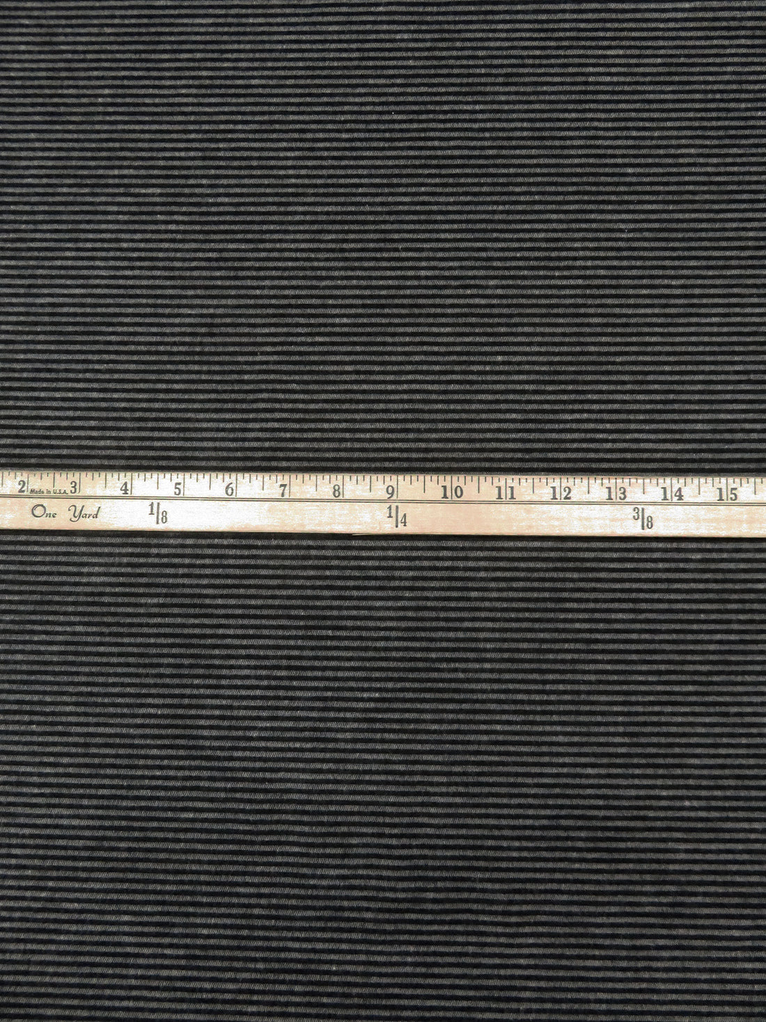 Black/White Cotton/Polyester Blend Horizontal Stripe Brushed Shirting - NY Designer - 60W